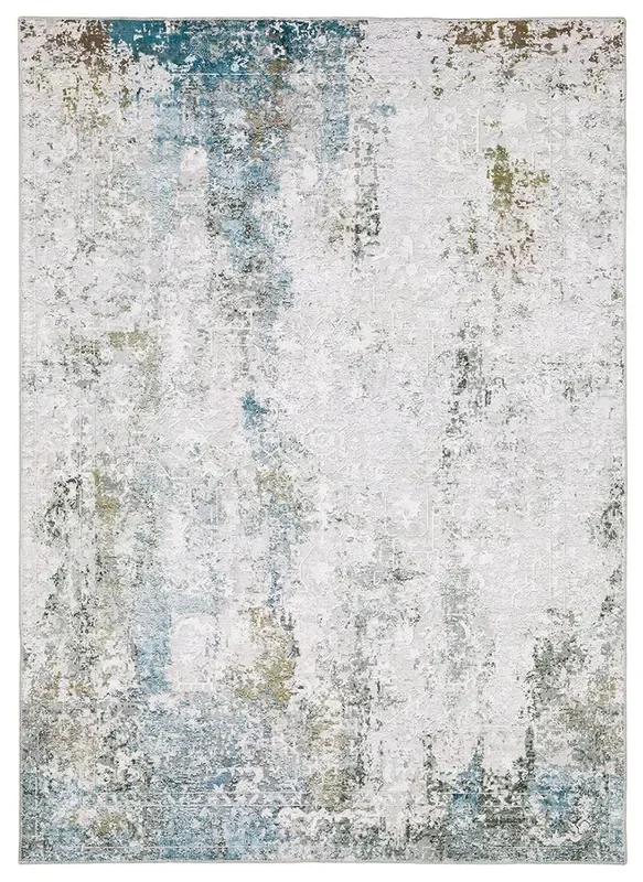 Oriental Weavers Machine Washable Malibu Mal06 Ivory/ Blue Rug