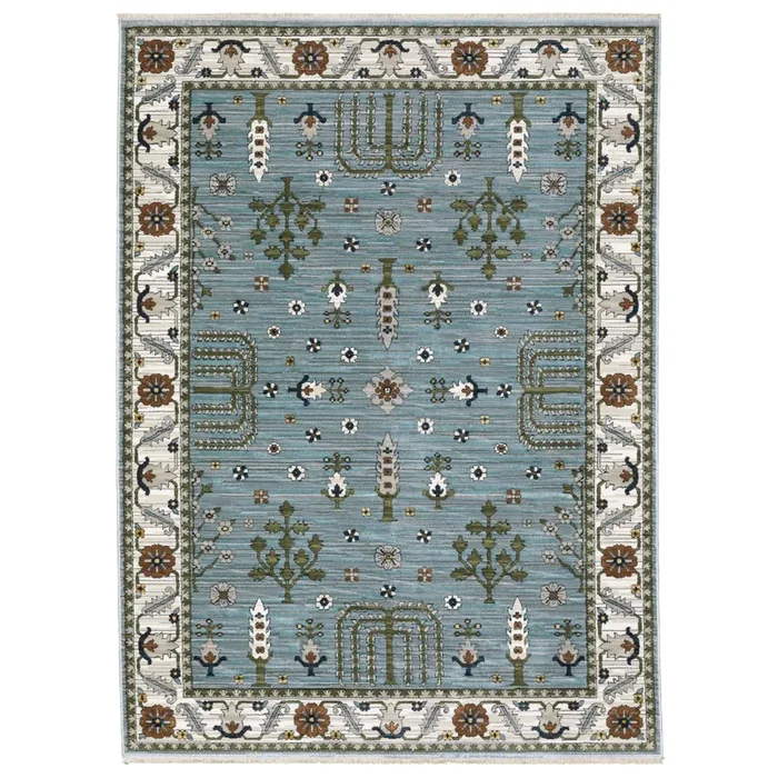Oriental Weavers Sphinx KEIRA KEI06 Blue Floral Rugs