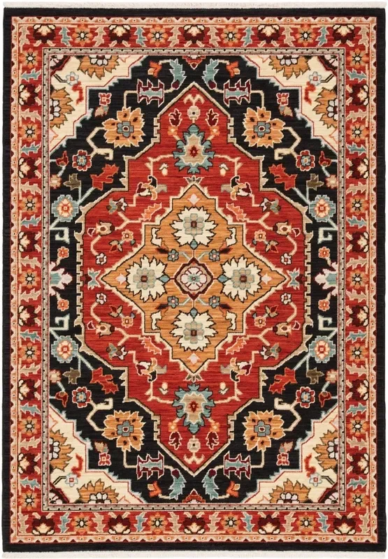 Oriental Weavers Sphinx Lilihan 4929A Black/ Red Rugs