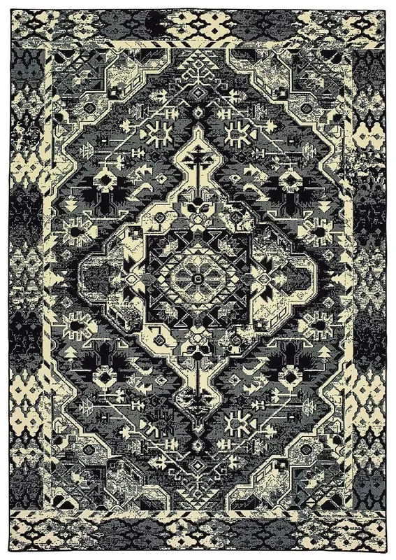 Oriental Weavers Sphinx Luna 5603K Black / Ivory Rugs