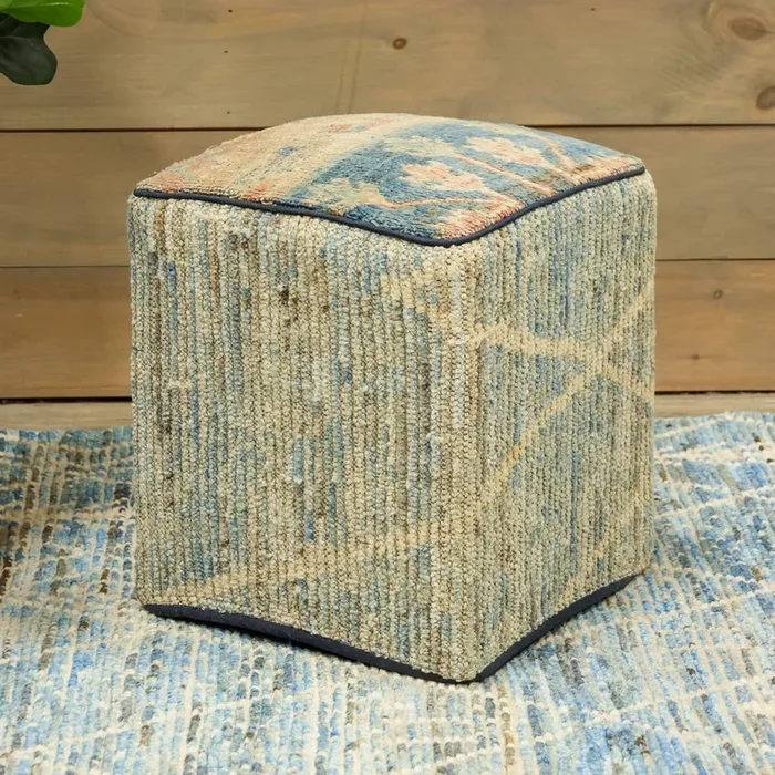 Oushak Rug Ottoman, J80342