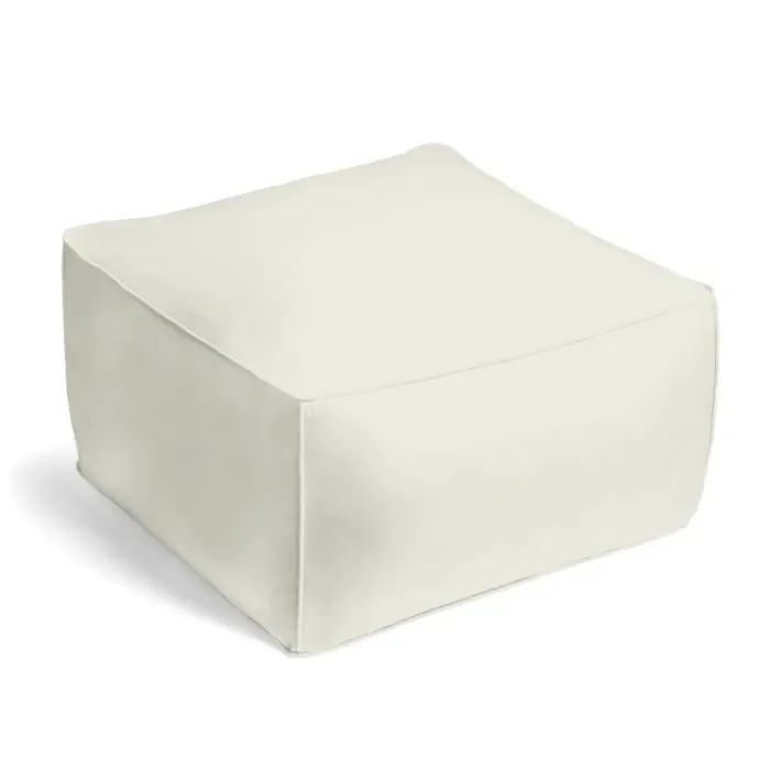 Outdoor Pouf in Sunbrella® Canvas – White
