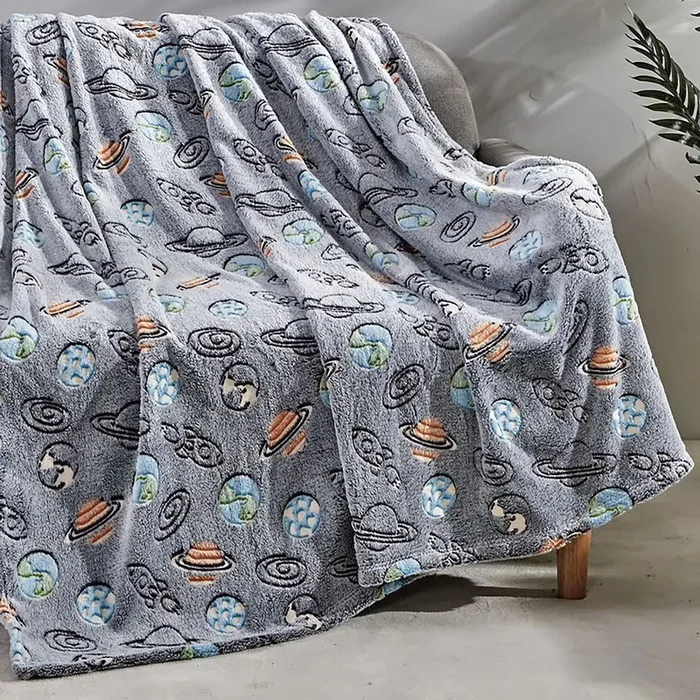 Outer Space Micro Plush All Season Throw Blanket 50″ X 60″ Multicolor by Plazatex