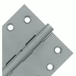 Pair 4 Inch X 4 Inch Non-Removable Pin Hinge Interchangeable Finials (Square Corner, Brushed Chrome Finish)