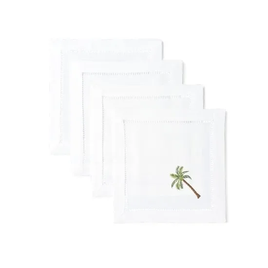 Palm Tree Cocktail Napkins, Set of 4