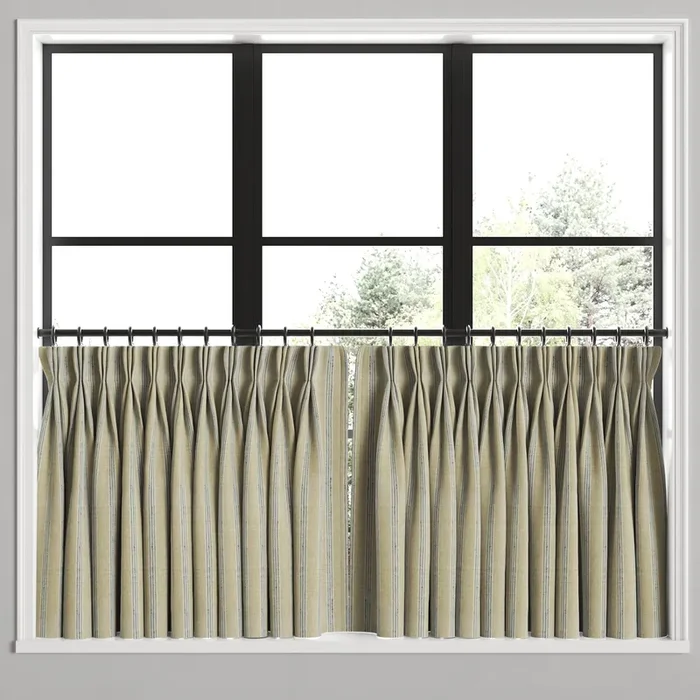 Pinch Pleat Cafe Curtains in Nautical Stripes – Shoreline