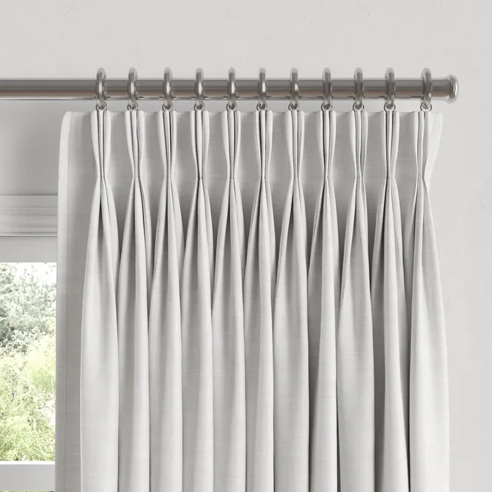 Pinch Pleat Drapery in Classic Linen – White