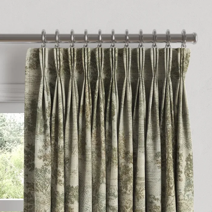 Pinch Pleat Drapery in Country Toile – Ivy