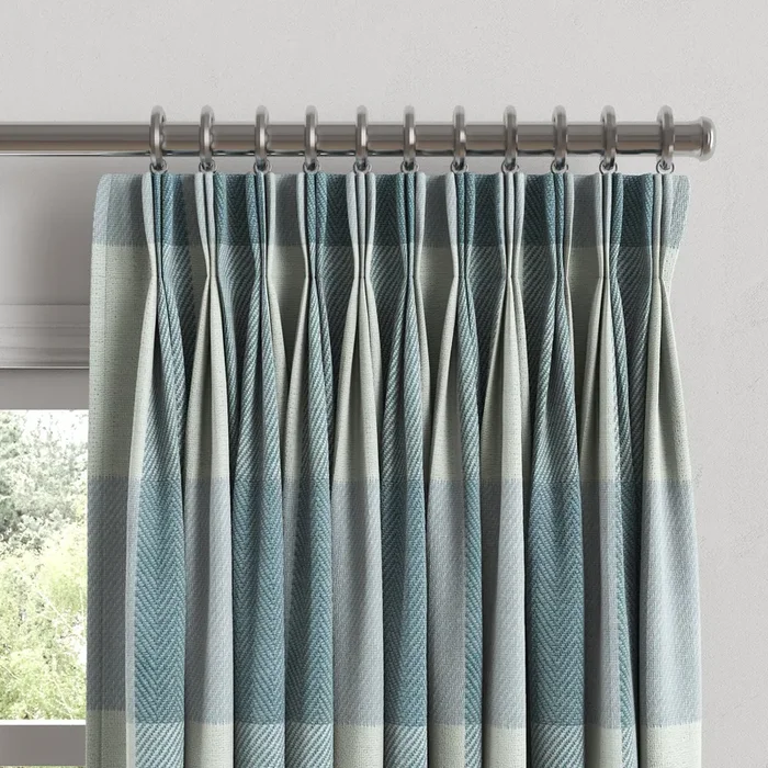 Pinch Pleat Drapery in Foxy Plaid – Harbor