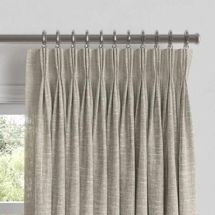 Pinch Pleat Drapery in Linen Sheer – Ivory