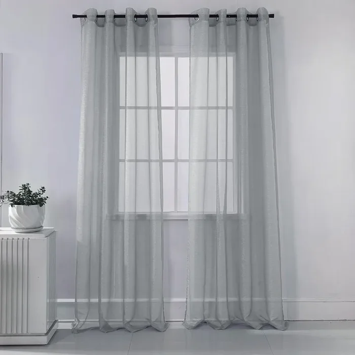 Ramallah Lonnie Grommet Curtain Panel – 54×90″, Silver