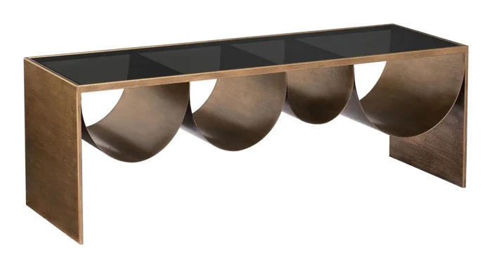Reed – Coffee Table – Brass / Black