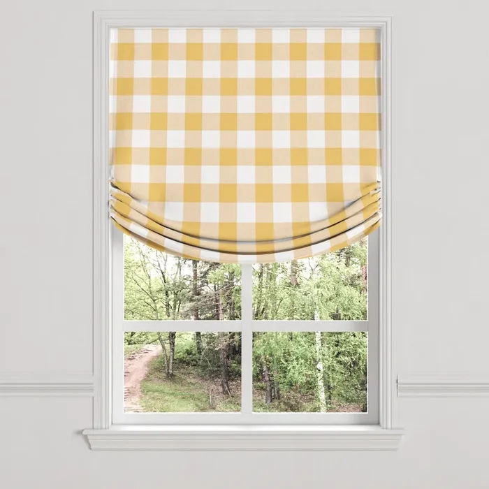 Relaxed Roman Shade in Buffalo Check – Sunny