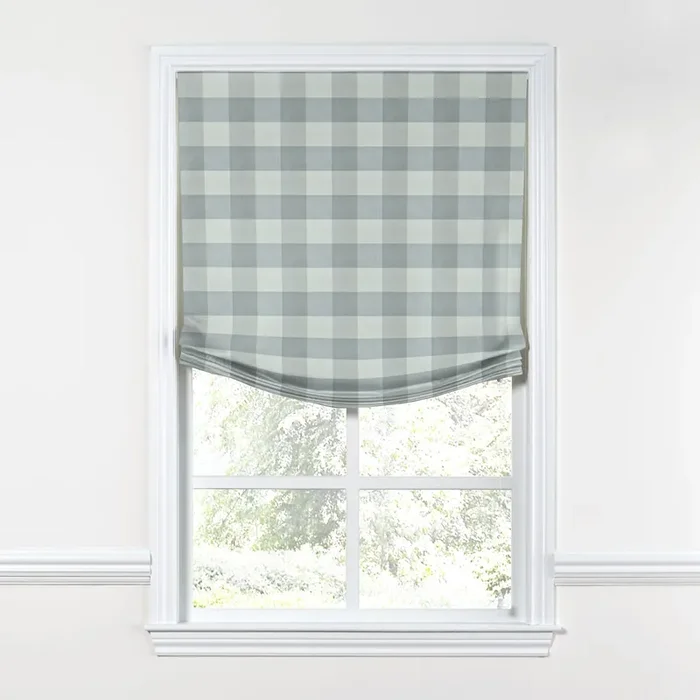 Relaxed Roman Shade in Foxy Plaid – Dusk