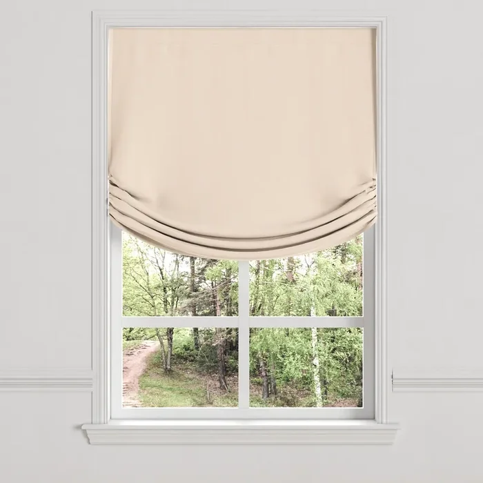 Relaxed Roman Shade in Slubby Linen – Cream