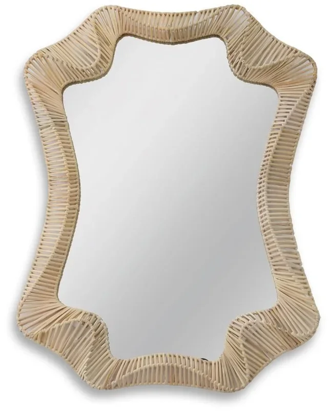 Rippled Rattan Reflection – 27″ x 36″ Framed Wall Mirror