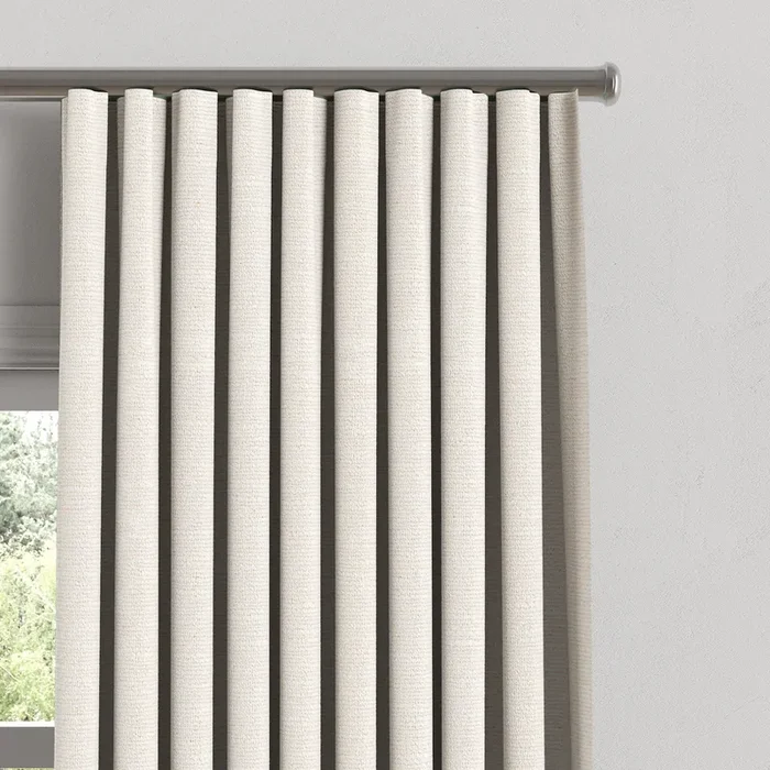 Ripplefold Drapery in Slubby Linen – White