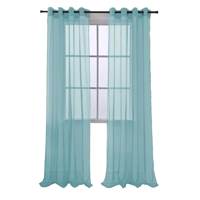 RT Designers Collection Cara Grommet Curtain Panel for Windows 54″ x 84″ Aqua