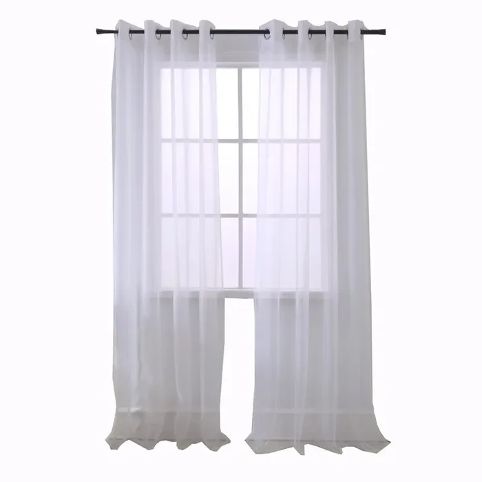 RT Designers Collection Cara One Sheer Grommet Light Filtering Curtain Panel 54″ x 90″ White