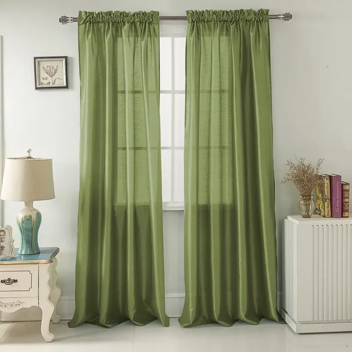 RT Designers Collection Nikki Premium Rod Pocket Curtain Panel 54″ x 84″ Sage