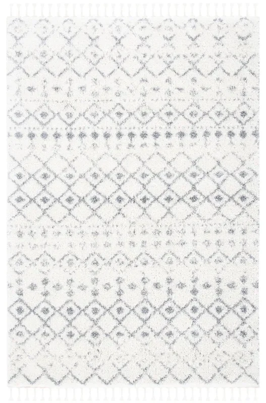 Safavieh Berber Fringe Shag Bfg516J Ivory/Grey Rug