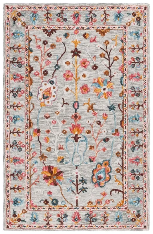 Safavieh Blossom Blm685F Grey/Red Rug
