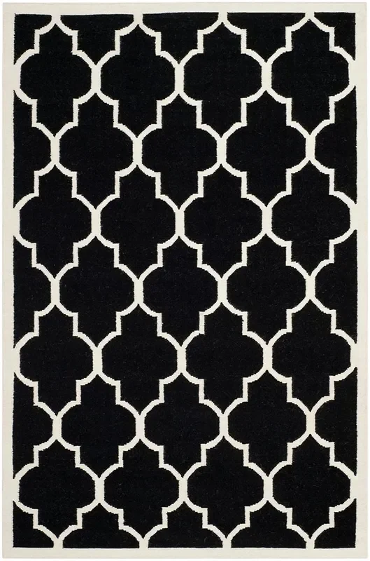 Safavieh Dhurries Dhu632A Black / Ivory Rugs