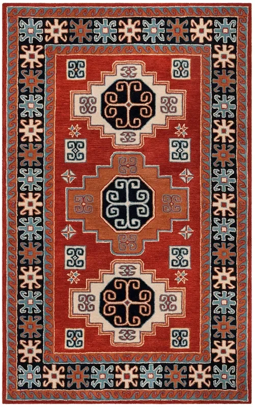 Safavieh Heritage Hg744Q Red / Black Rugs