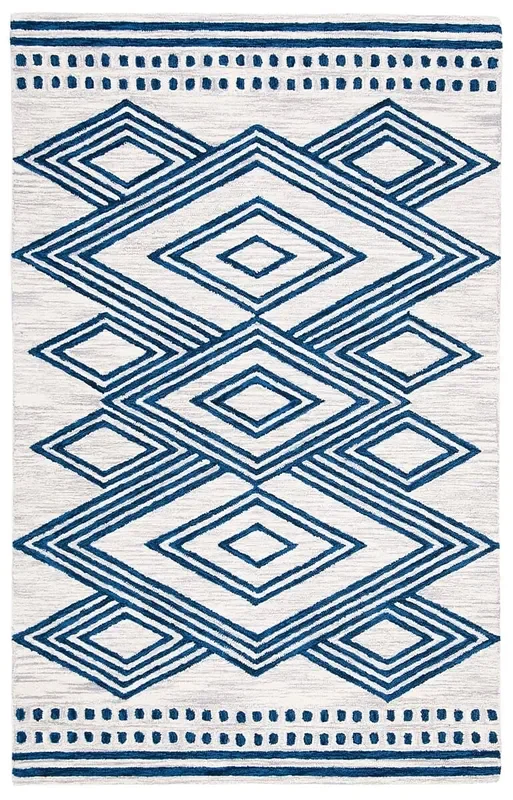 Safavieh Micro Loop Mlp156A Ivory/Navy Rug