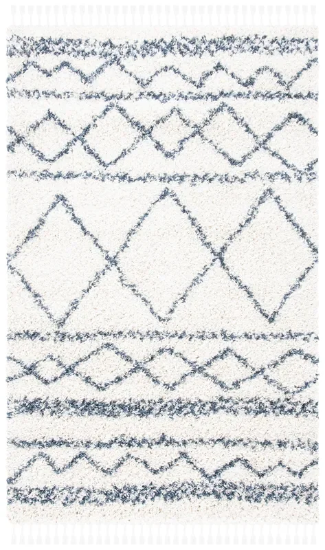 Safavieh Pro Lux Shag Plx436C Ivory/Blue Rugs