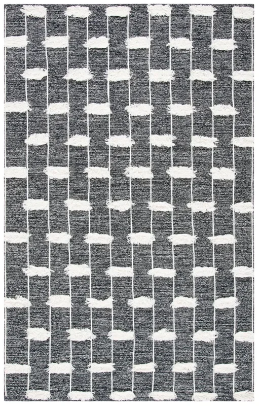 Safavieh Striped Kilim Stk508Z Black/Ivory Rugs