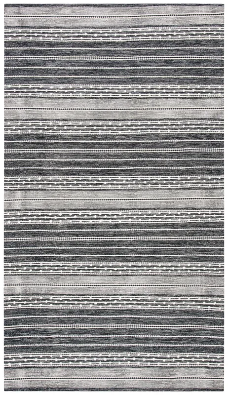 Safavieh Striped Kilim Stk516Z Black/Ivory Rugs