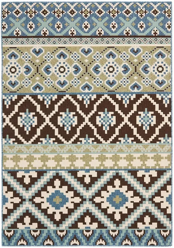 Safavieh Veranda Ver097-0624 Chocolate / Blue Rugs