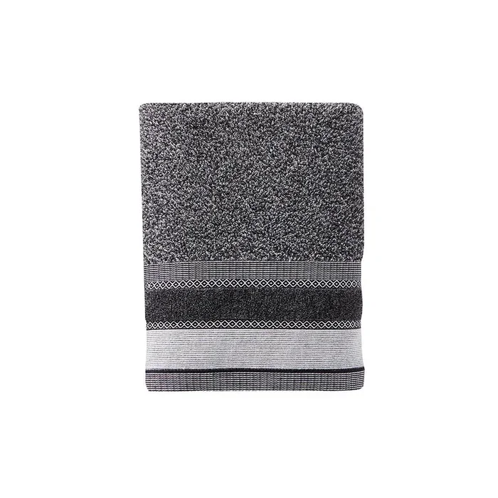 Saturday Knight Ltd Geo Striped Jacquard Design And Ultra Plush Bath Towel – 27×50″, Slate
