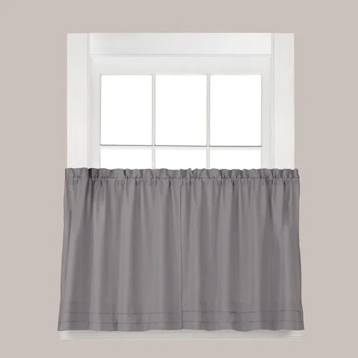 Saturday Knight Ltd Holden Stylish Soft And Clean Look Window Tier With 1.5″ Rod Pocket – 2 Piece – 57×45″