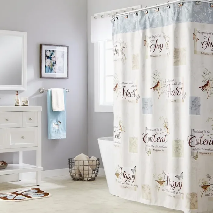 Saturday Knight Ltd New Hope Nature Scenes Fabric Bath Shower Curtain – 70×72″, Multi