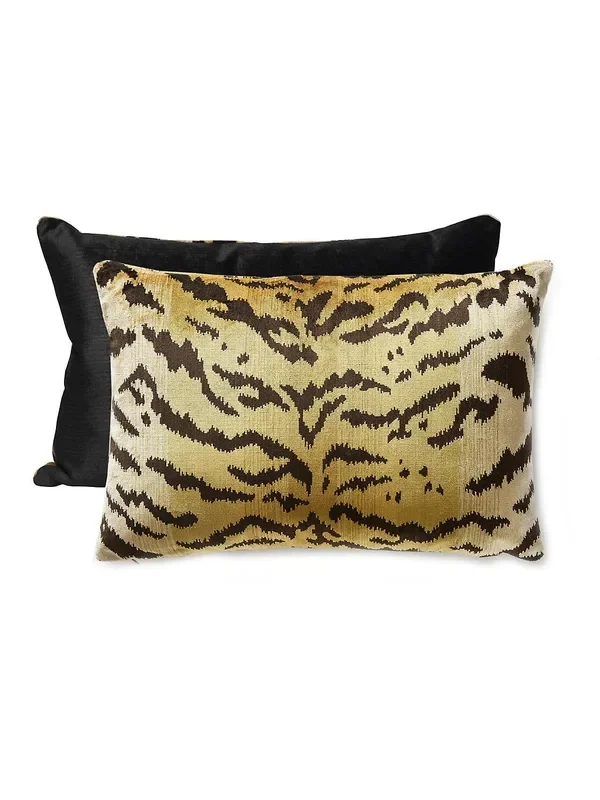 Scalamandre Tigre Silk Indus Lumbar Pillow