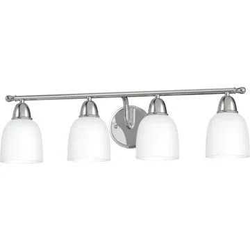 Seasons Raleigh Four-Light Vanity Chrome Opal White Glass