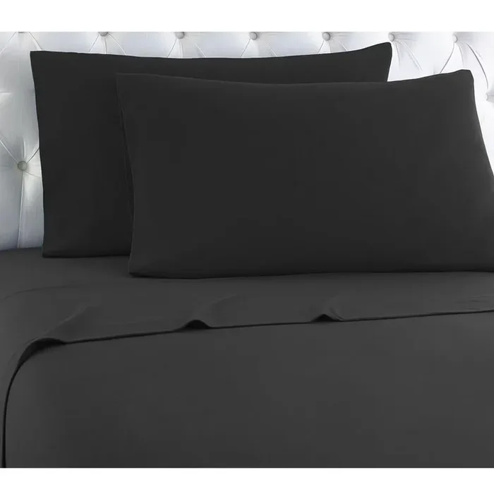Shavel Micro Flannel High Quality Sheet Set – Twin XL Flat/Fitted Sheet 66×96″/81x39x14″ Pillowcase 21×32″ – Charcoal.