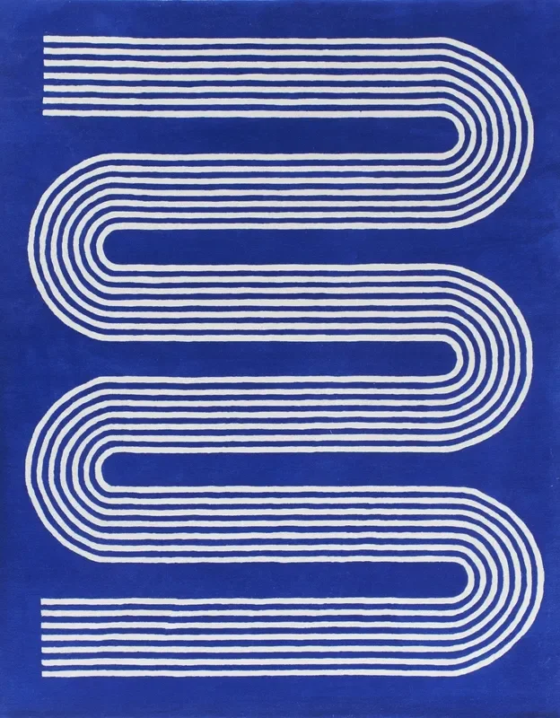 Simba Cobalt Wool Hand Woven Rug