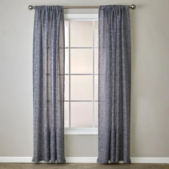 SKL Home By Saturday Knight Ltd Soft Swirl Window Curtain Panel – Charcoal