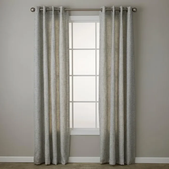 SKL Home By Saturday Knight Ltd Textured Crosshatch Window Curtain Panel – Blue
