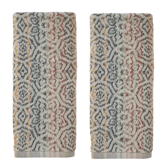 SKL Home Rhapsody Hand Towels – Set of 2 – 16×26″, Spice