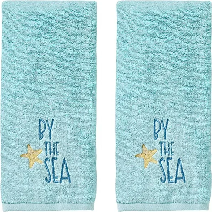 SKL Home Saturday Knight Ltd Ocean Watercolor Hand Towel – (2-Pack) – 16×26″