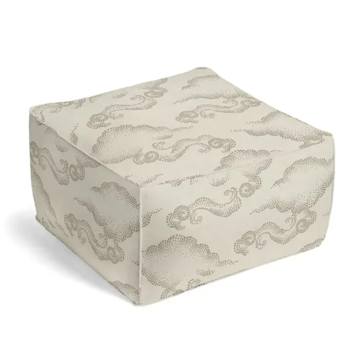 Square Pouf in Cloudburst – Pearl