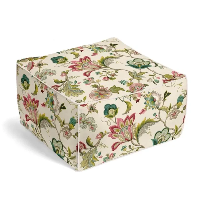 Square Pouf in Fleur De Leaf – Blossom