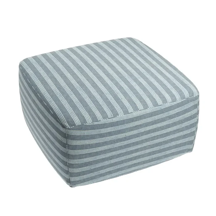Square Pouf in Nautical Stripes – Surfs Up