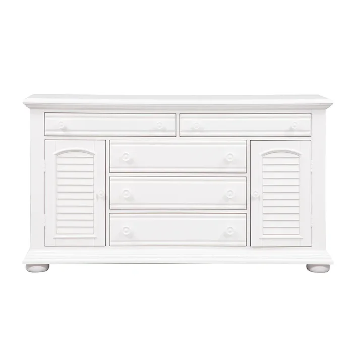 Summer House – 2 Door 5 Drawer Dresser – White