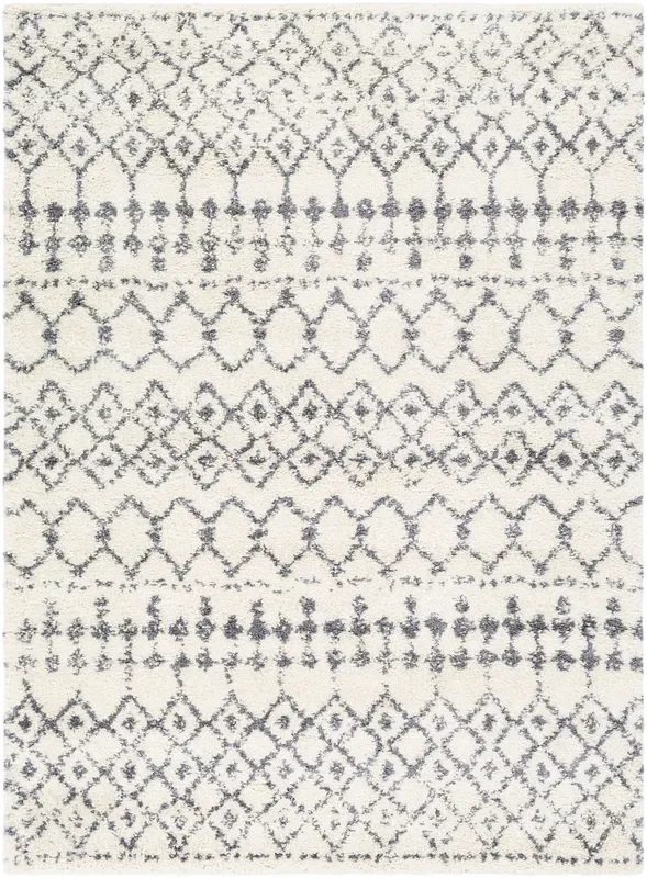 Surya Maroc Shag Mrs-2310 Medium Gray, White Rugs