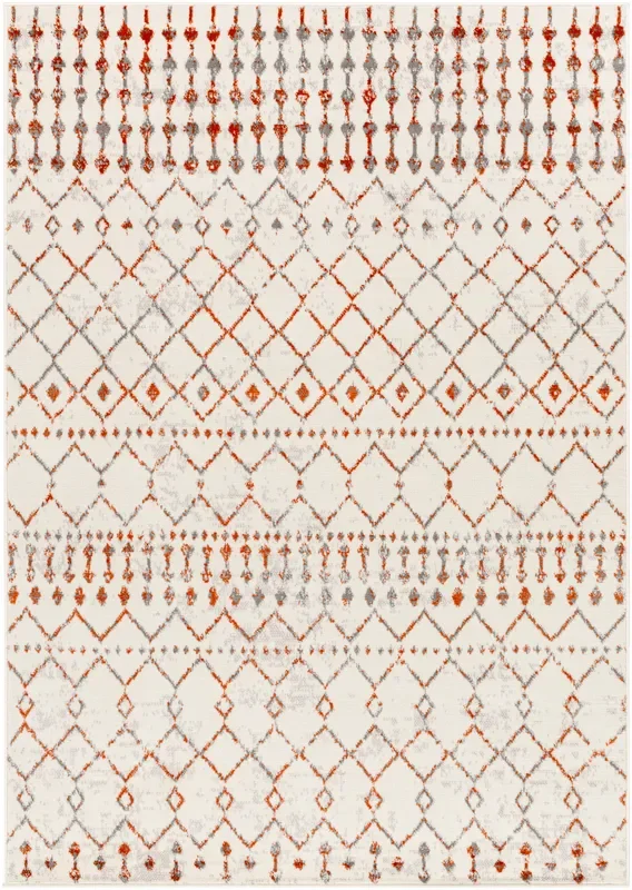 Surya Pisa Pss-2368 Light Gray, Charcoal, Medium Gray, Burnt Orange Rug